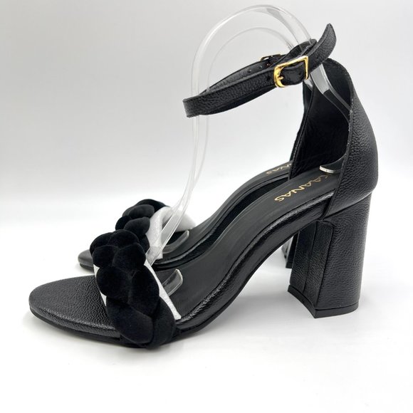 Kaanas‎ Womens Soho Chunky Velvet Braided Block Heel Sandals Heels Shoes 9M - Picture 5 of 13